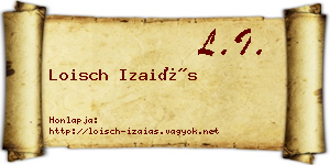 Loisch Izaiás névjegykártya
